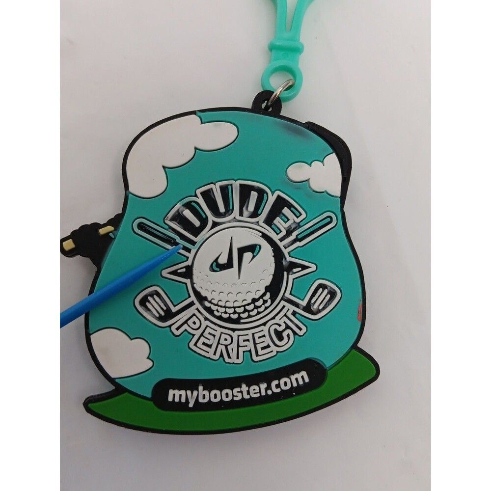 Dude Perfect Keychain Charm Lot Wheel Unfortunate Panda Golf Space Biking Logo - Picture 4 of 16